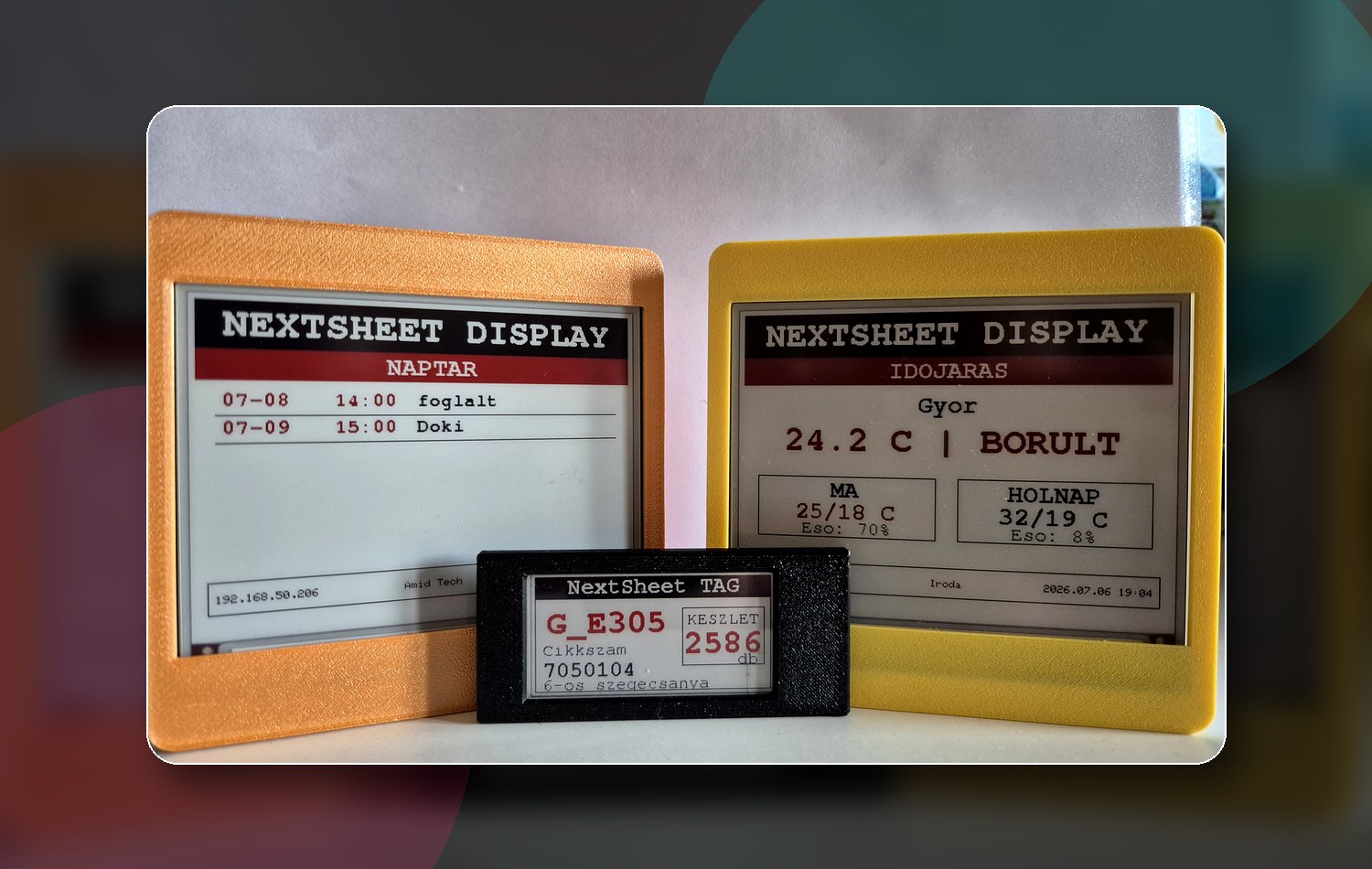 NextSheet Display naptár és időjárás nézet feldolgozott prémium megjelenítéssel